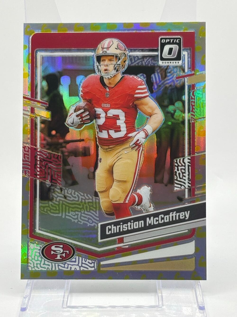 2023 Panini Optic Christian McCaffrey Flex Prizm Refractor 40/149 SP 49ers